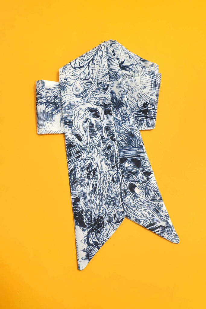 Silky Twilly Necklace: Mocha Lilies