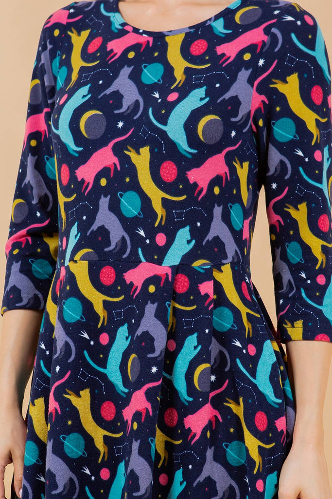 Space Cats Sweater Dress