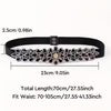 Rhinestone Floral Stretch Belt: Crystal