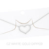 White Gold Plated Pave Heart Necklace