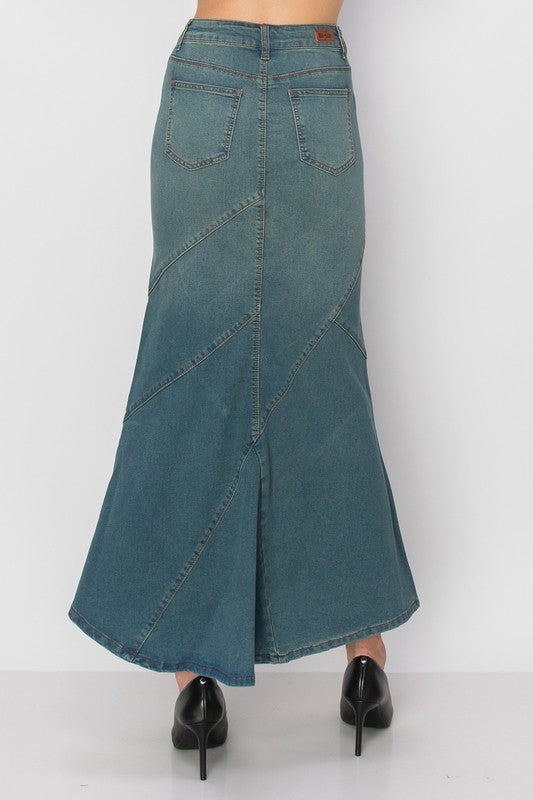 Mermaid Hem Denim Skirt