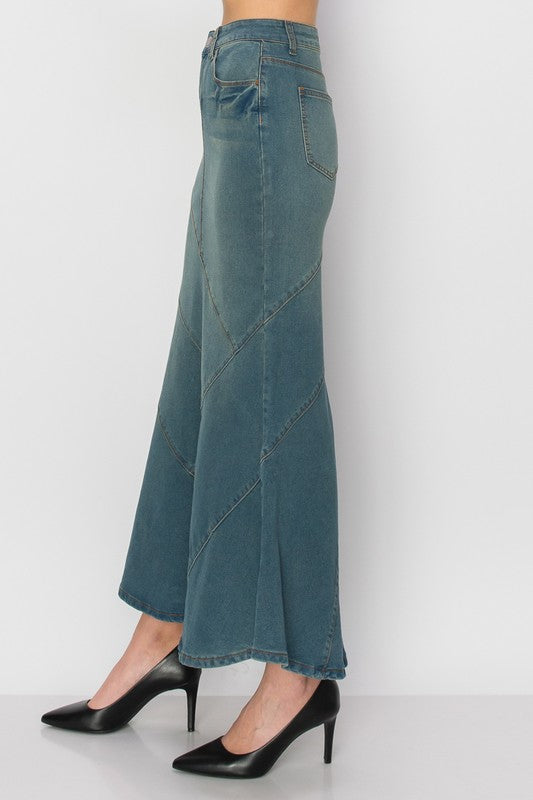 Mermaid Hem Denim Skirt