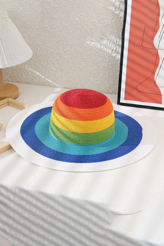 Rainbow Brimmed Sun Hat
