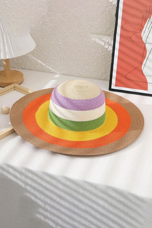 Sunrise Rainbow Brimmed Sun Hat