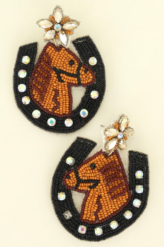 Horse Lover Beaded Earrings