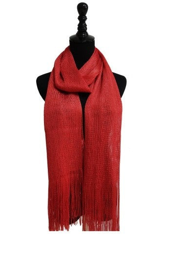 Sparkle Pashima Scarf: Red