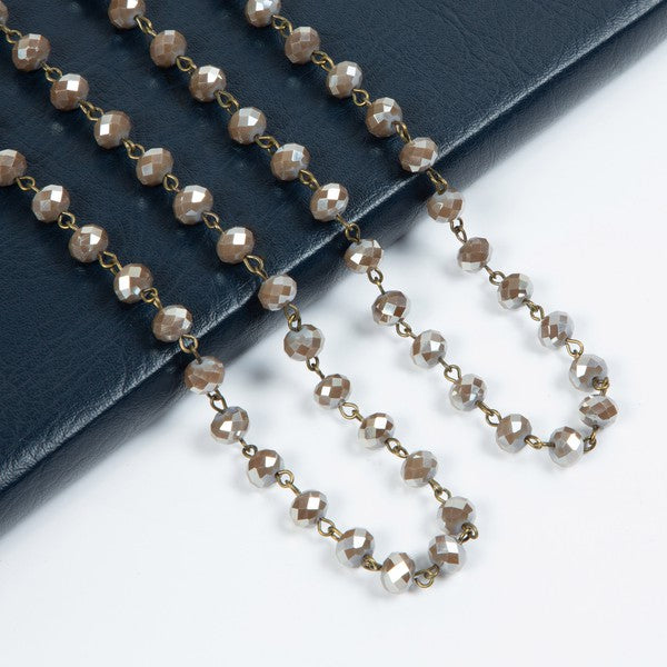 Mauve Shimmer Bead Necklace
