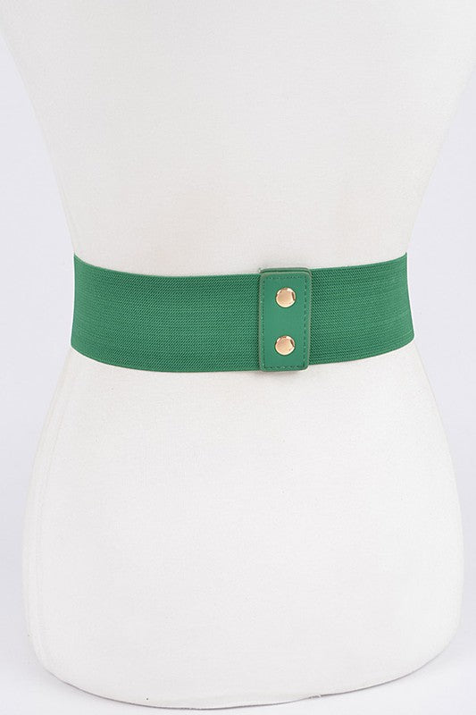Rhinestone Stretch Belt: Green
