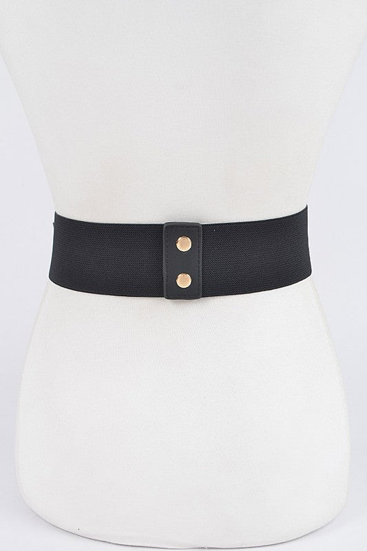 Rhinestone Stretch Belt: Black