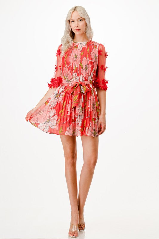 Orange Souffle Mini Dress- ONLY L