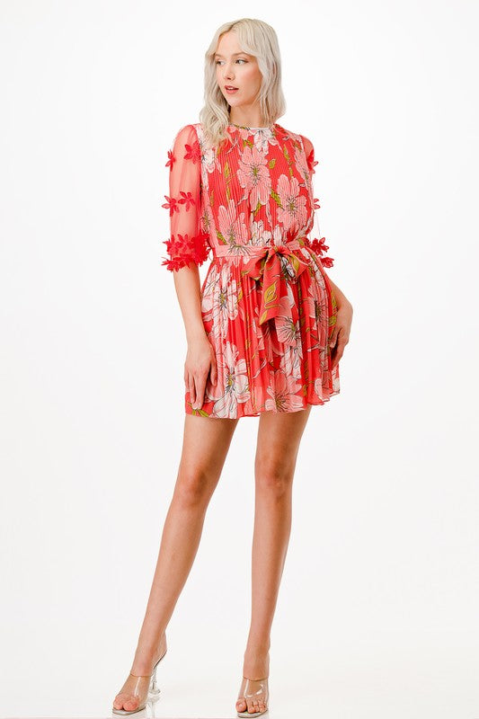 Orange Souffle Mini Dress- ONLY L