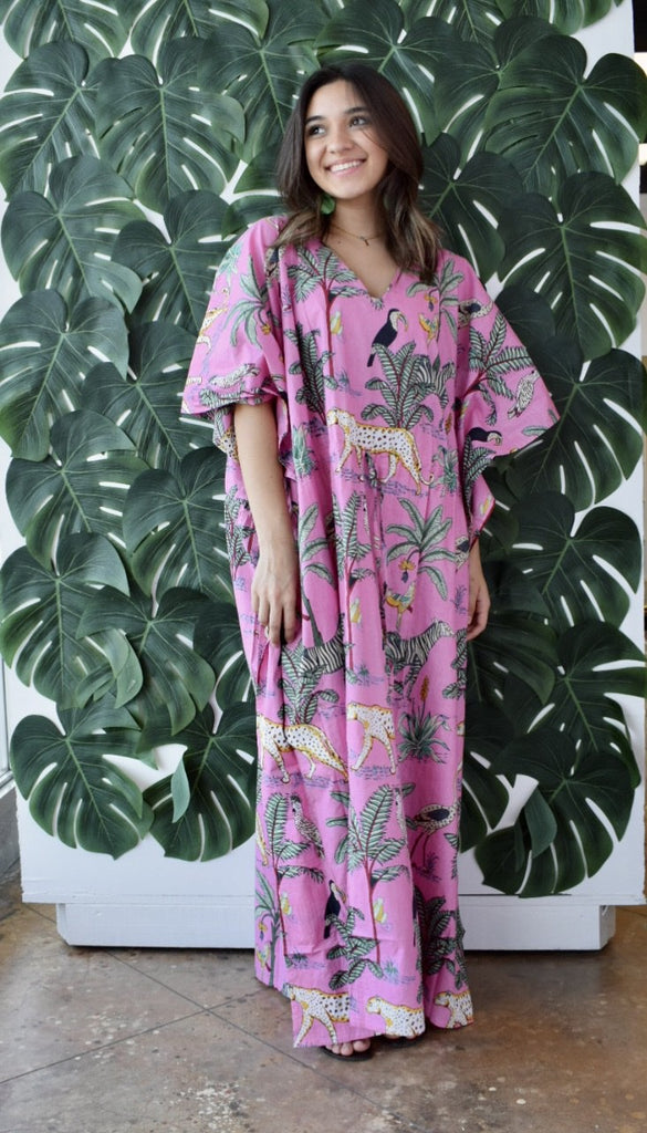 Black Jungle Cotton Caftan