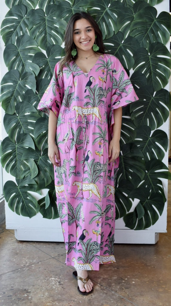 Black Jungle Cotton Caftan