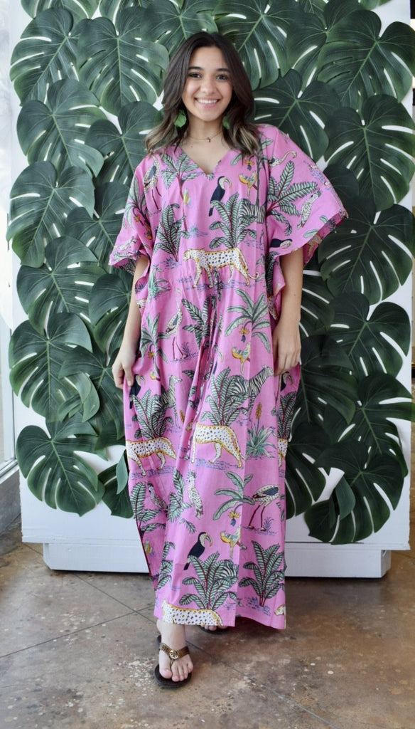 Black Jungle Cotton Caftan