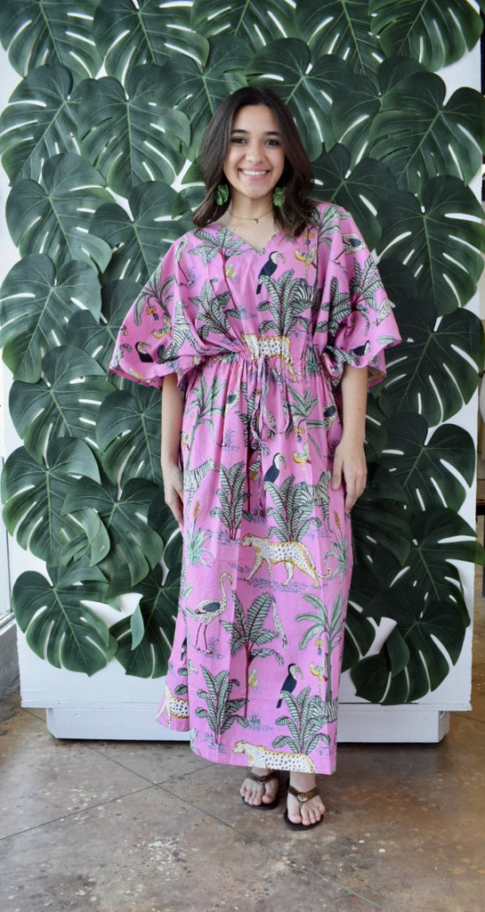 Black Jungle Cotton Caftan