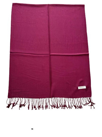 Silk Blend Solid Pashmina: Burgundy