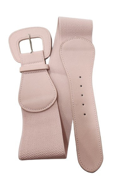 Elastic Buckle Belt: Peach