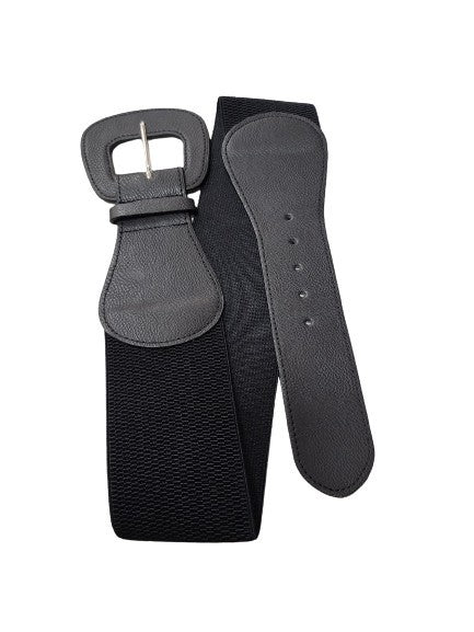 Elastic Buckle Belt: Black