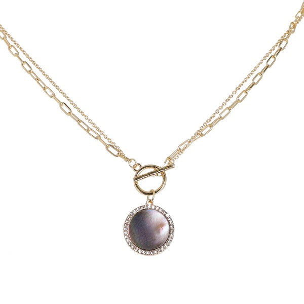 Mother Of Pearl Disc Necklace