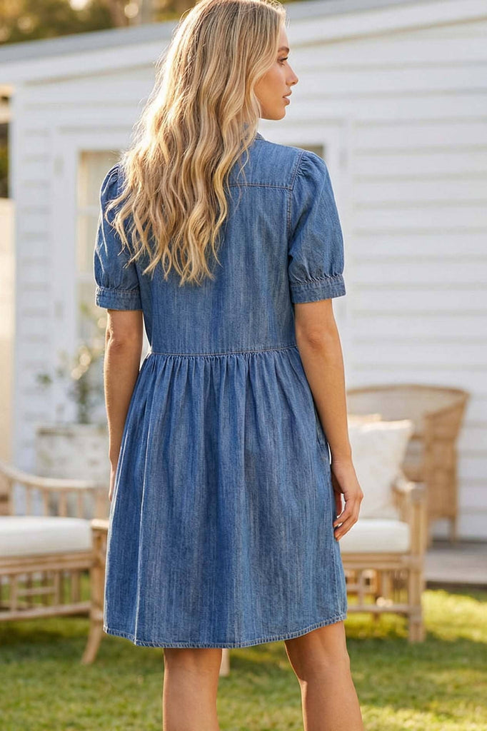 Chambray Denim Casual Dress