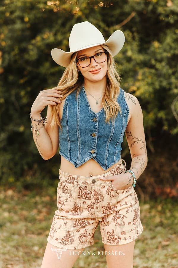 Vintage Western Denim Shorts
