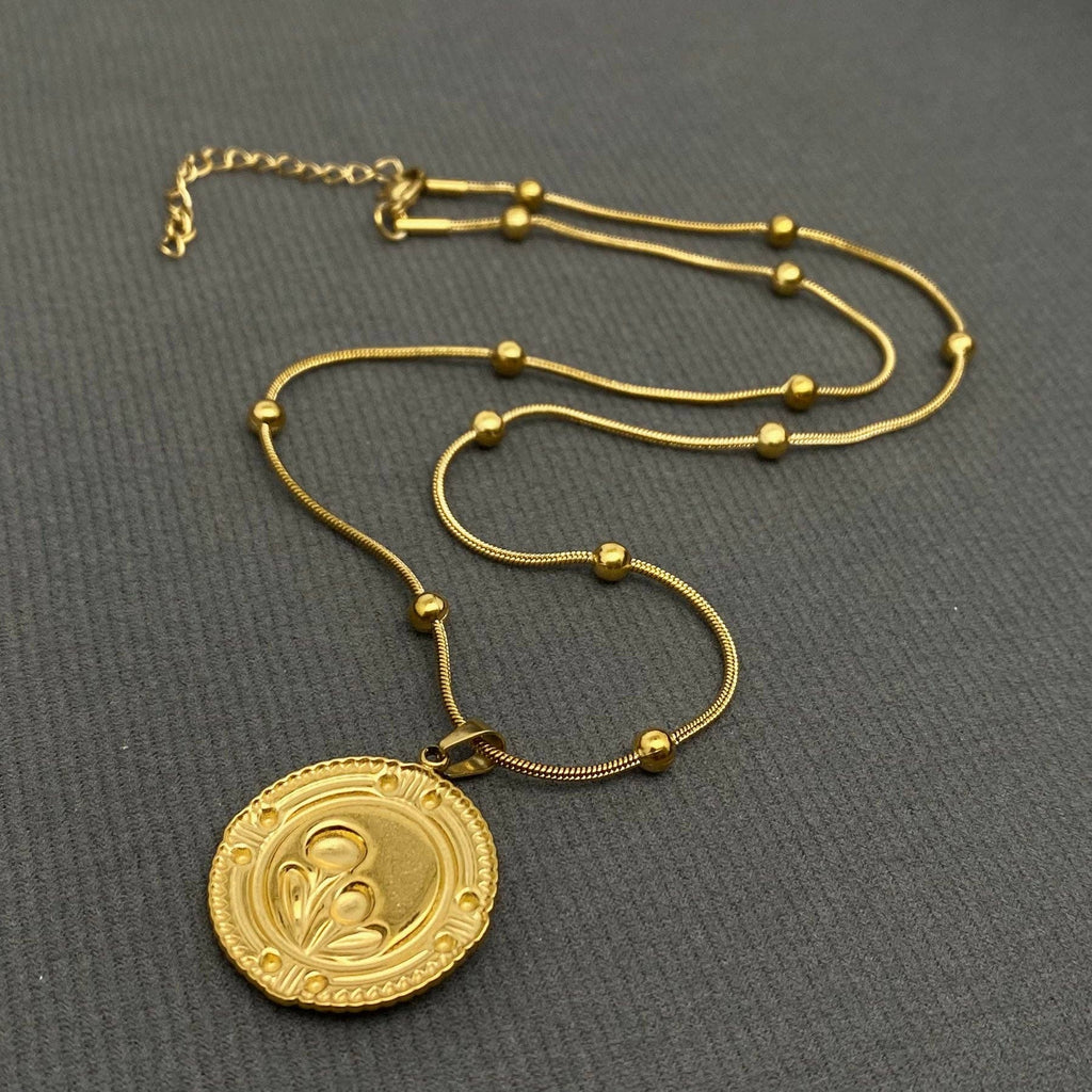 18K Dried Flower Charm Necklace