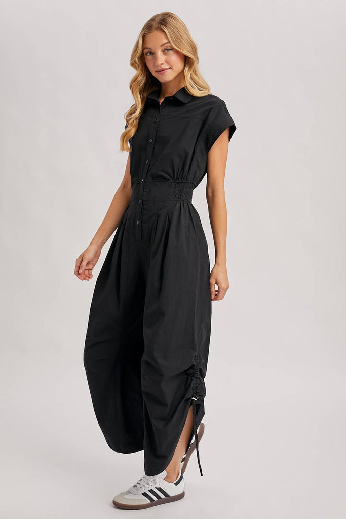 Cotton Utility Shirting Jumpsuit