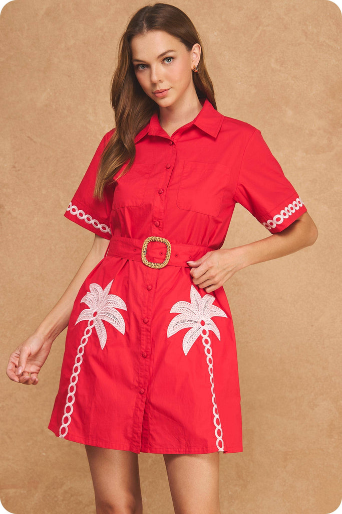 Palm Bay Embroidered Mini Dress