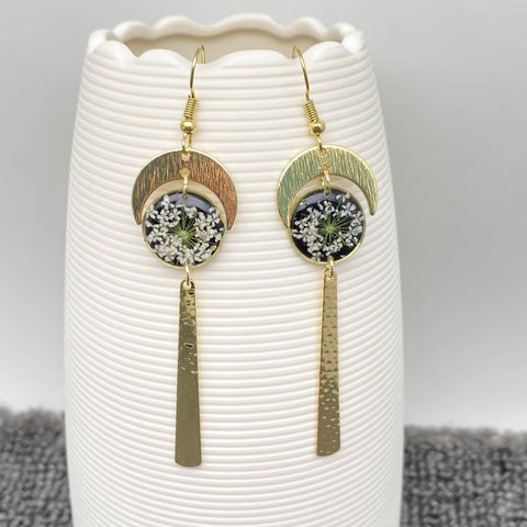 Seed Bead Drop Ball Earrings: