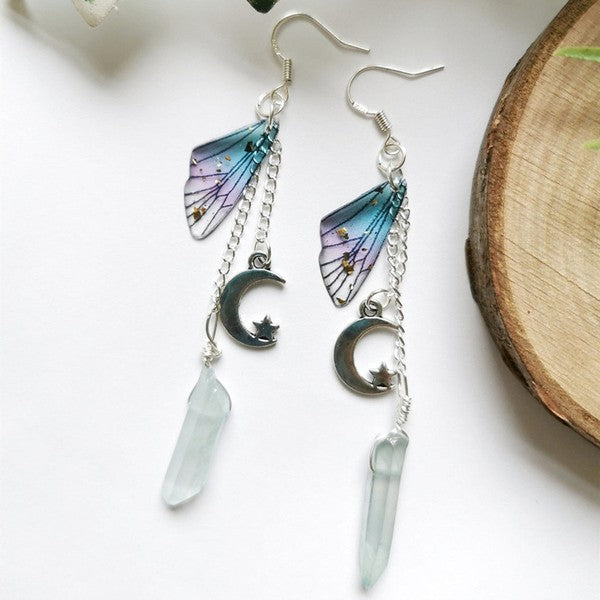 Moon Wings Quartz Earrings