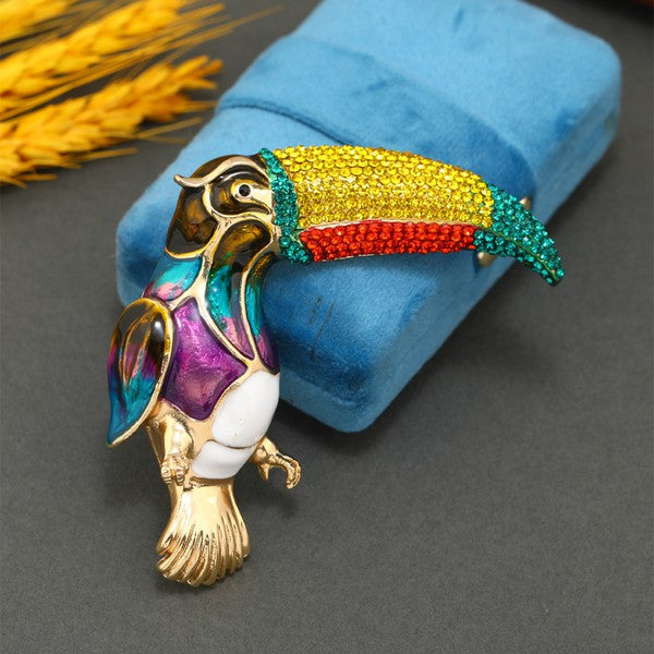 Toucan Rhinestone Brooch