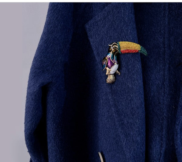 Toucan Rhinestone Brooch
