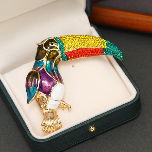 Toucan Rhinestone Brooch