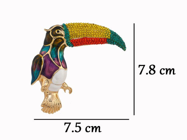 Toucan Rhinestone Brooch