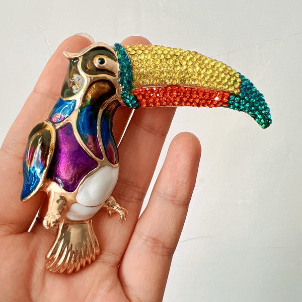 Toucan Rhinestone Brooch