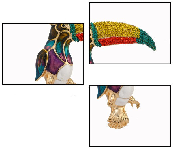 Toucan Rhinestone Brooch