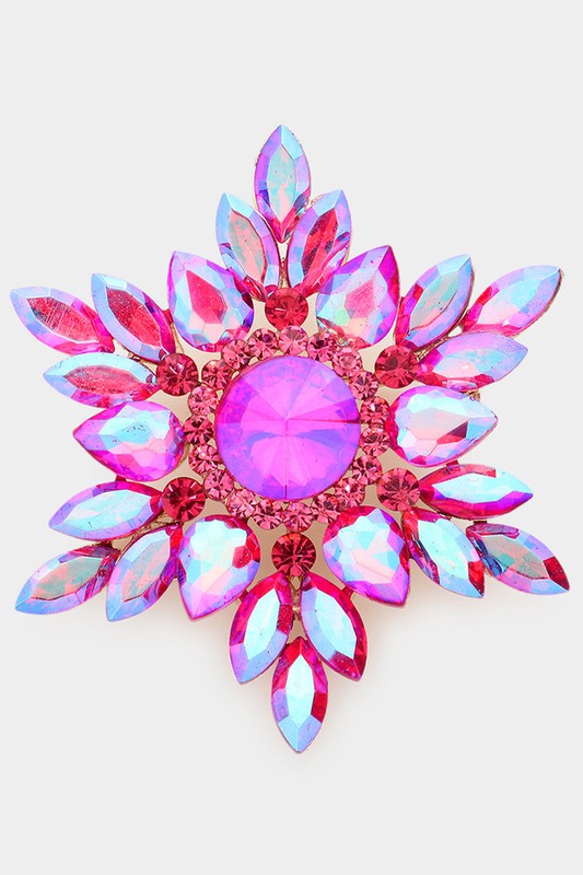 Marquise Stone Brooch: Fuchsia