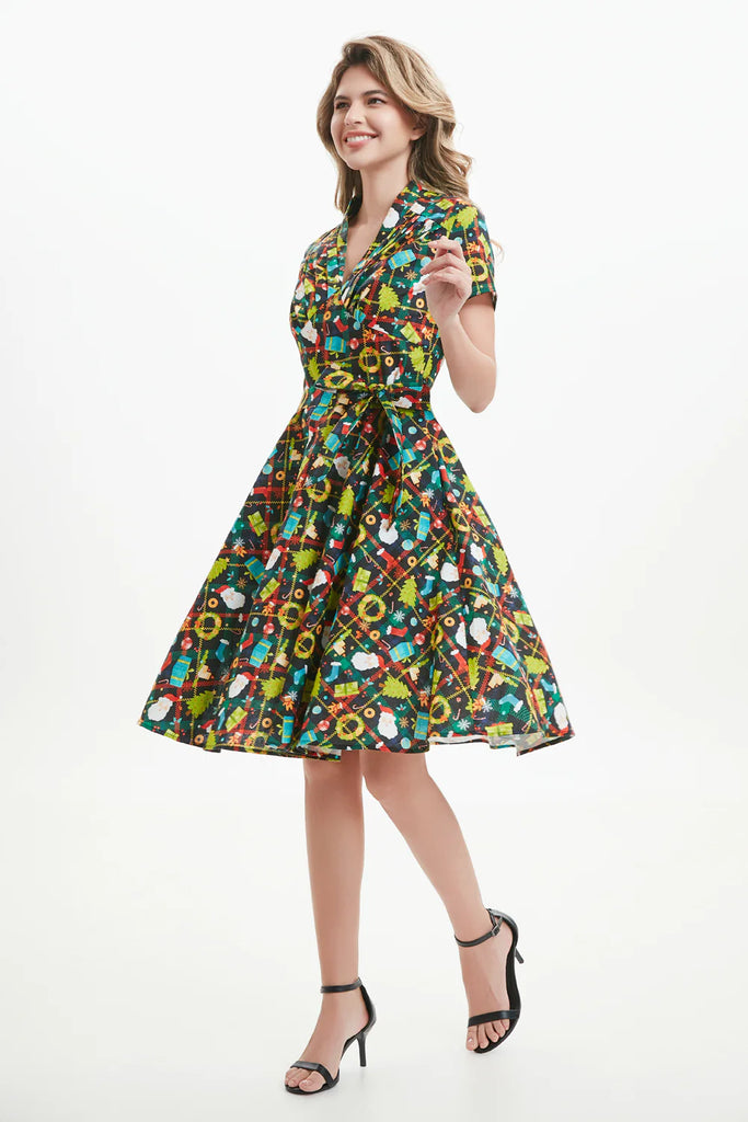 Plaid Tidings Christmas Dress