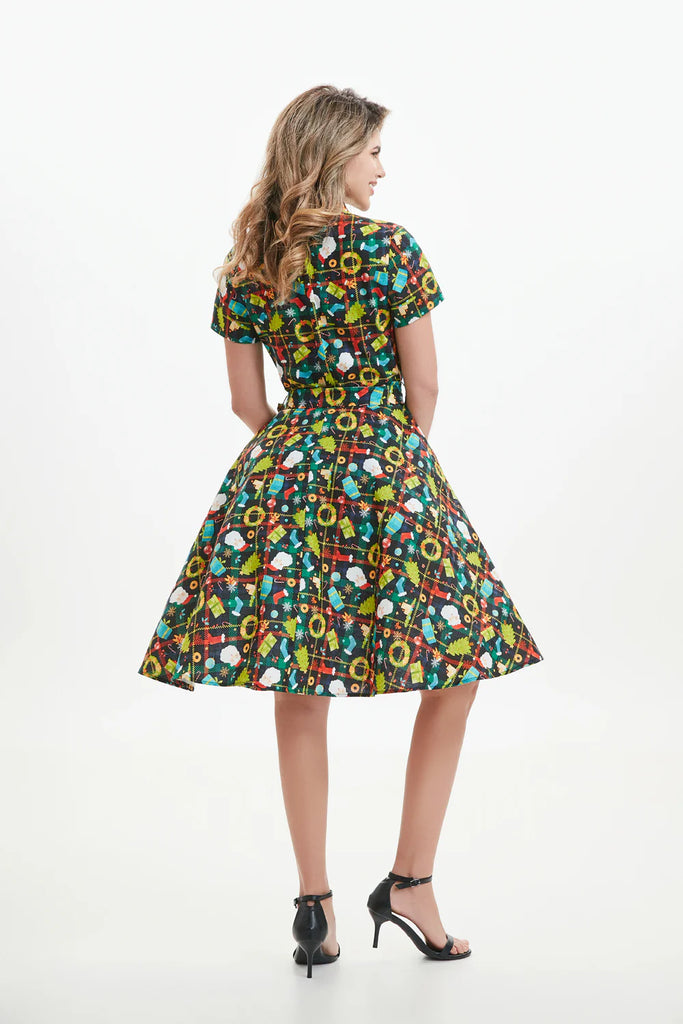 Plaid Tidings Christmas Dress