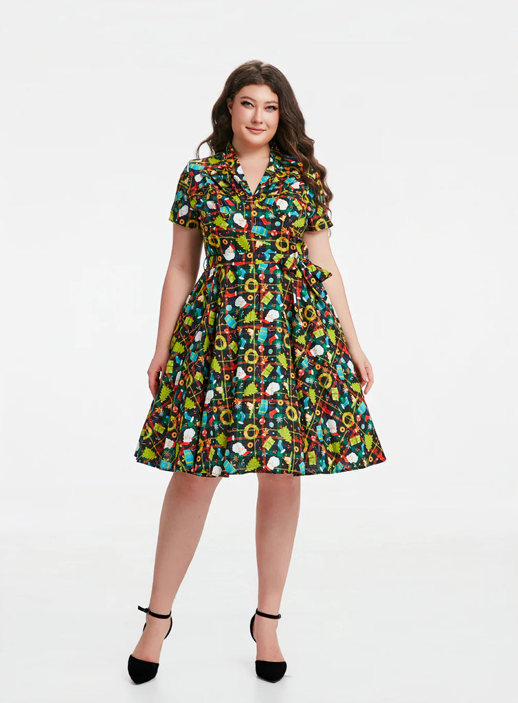 Plaid Tidings Christmas Dress
