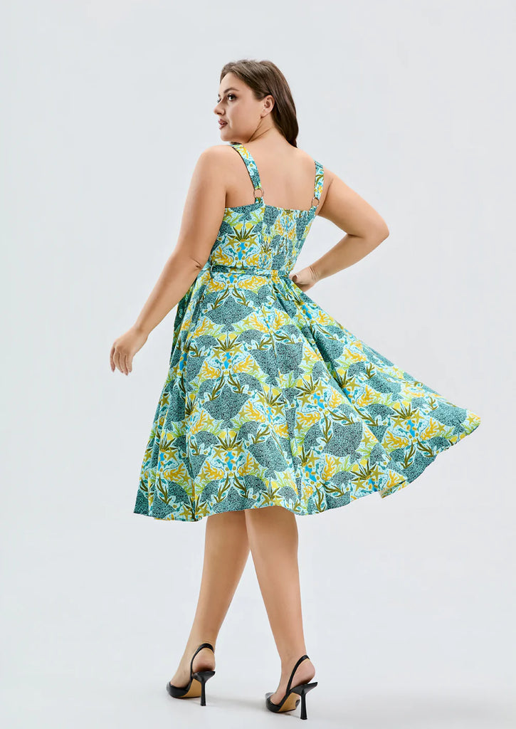 Sunlit Stingray Swing Dress