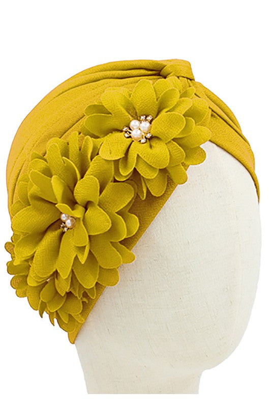Floral Whimsy Vintage Head Cover: Mustard