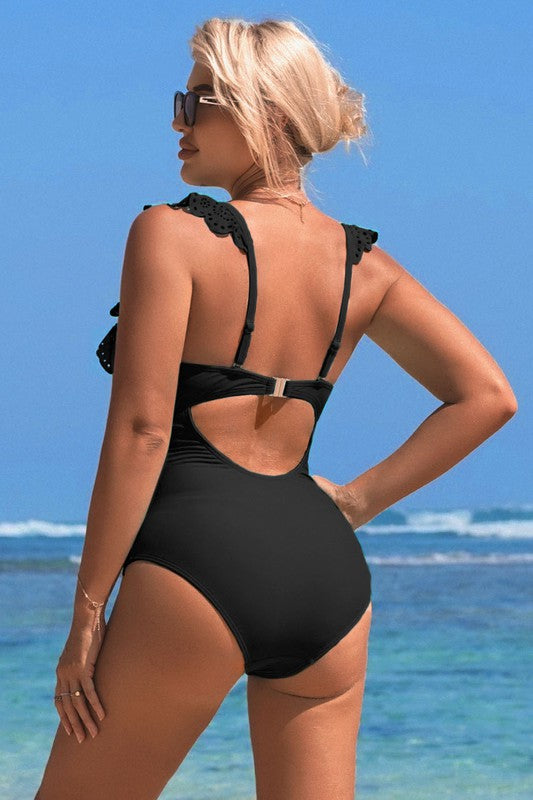 Laser Cut Ruffle Sophia Swimsuit