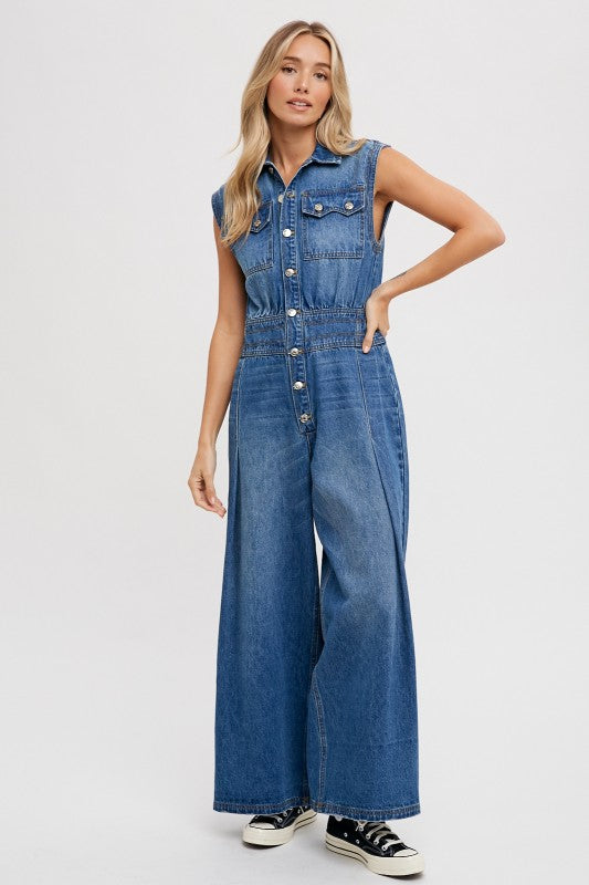 Working It Denim Jumpsuit