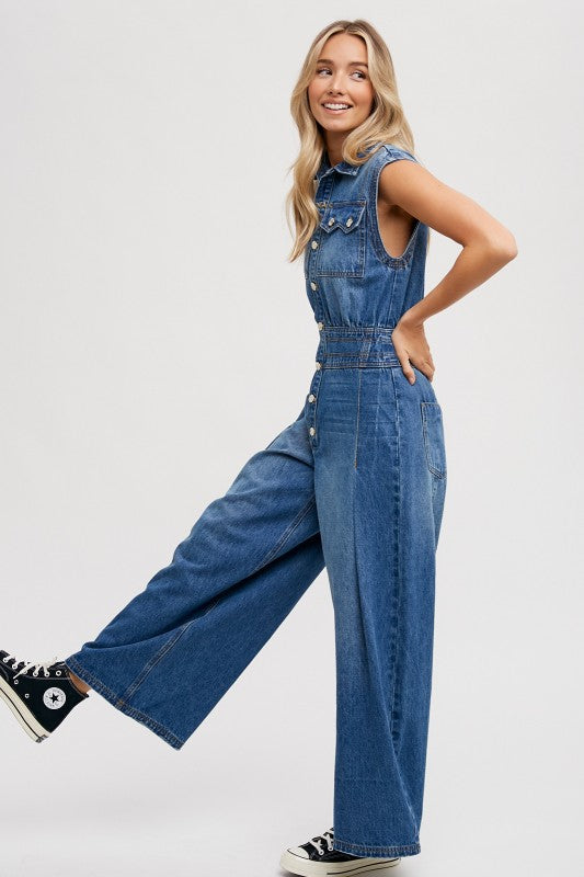 Working It Denim Jumpsuit