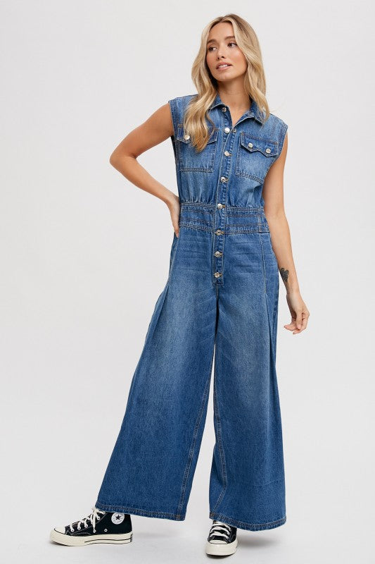 Working It Denim Jumpsuit