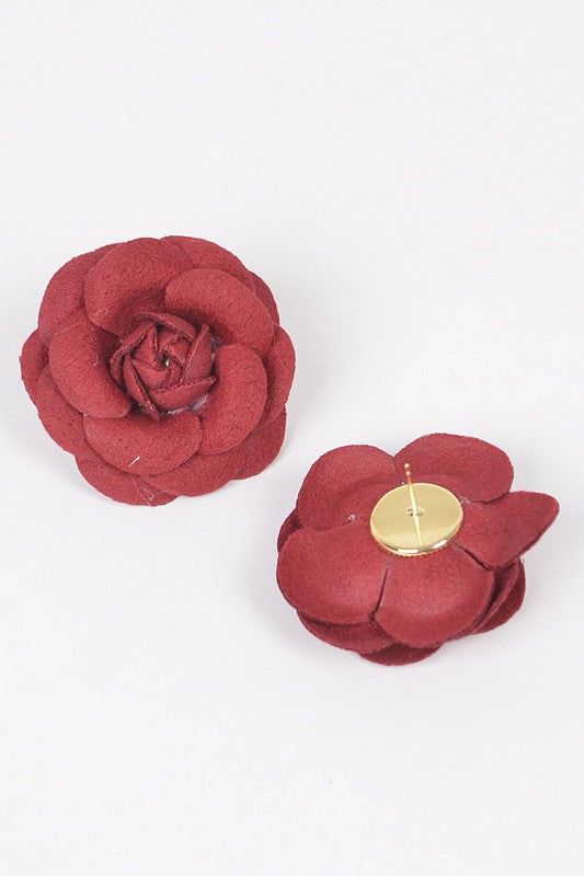 Sueded Rose Earrings