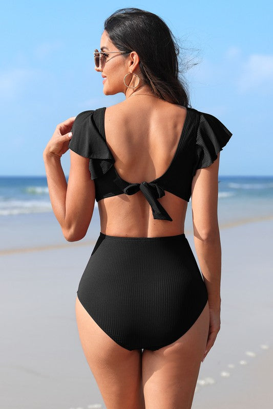 Ruffle And Ruche Two Piece Swimsuit
