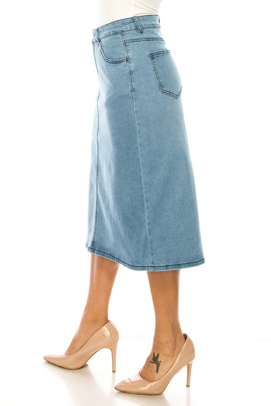 Light Denim Vintage Cut Skirt