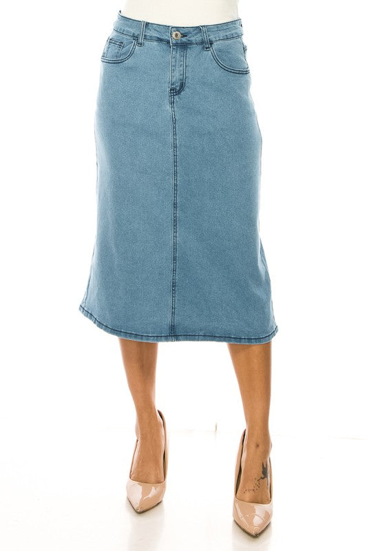 Light Denim Vintage Cut Skirt
